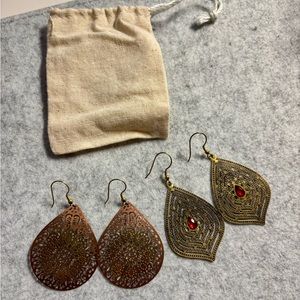 Boho style teardrop earrings